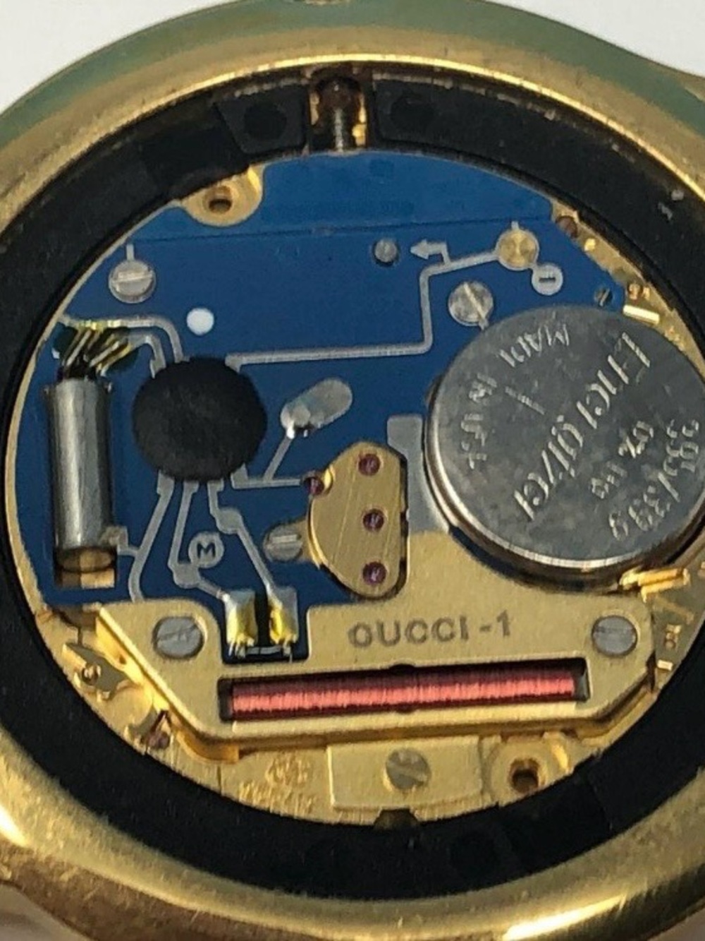 Vintage Gucci Gold Plated 5400M Date Just Watch with White Dial and Leather Band - Picture 7 of 7